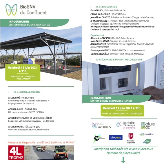 11 juin 2021 –  Inauguration de la Station BioGNV du Confluent à Damazan